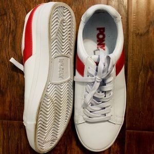 Red and White Pony Sneakers